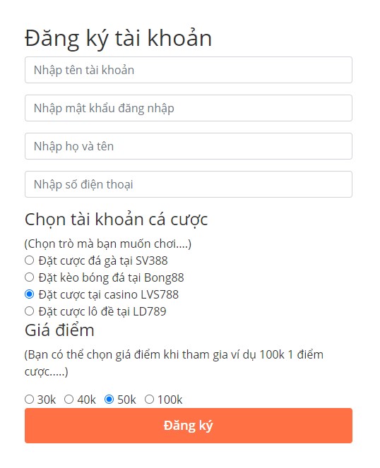 Đăng ký tài khoản đại lý bong88mobi.info